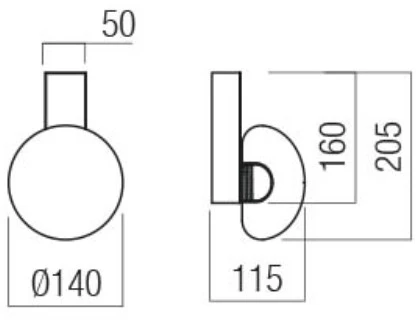 6,5W LED sieninis šviestuvas SINCLAIR, juodas, 3000K, 01-3240