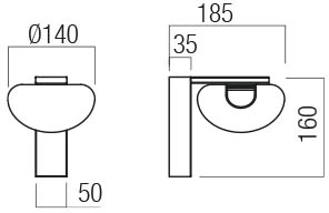 6,5W LED sieninis šviestuvas SINCLAIR, matinės aukso sp./skaidrus, 3000K, 01-3241