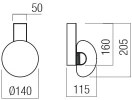 6,5W LED sieninis šviestuvas SINCLAIR, matinės aukso sp./skaidrus, 3000K, 01-3239