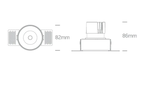 6,5W LED užglaistomas pakreipiamas šviestuvas, baltas, 3000/3500/4000K, IP54, 11107BT/W/V
