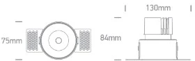 6,5W LED užglaistomas šviestuvas, baltas, 3000/3500/4000K, 10107BT/W/V