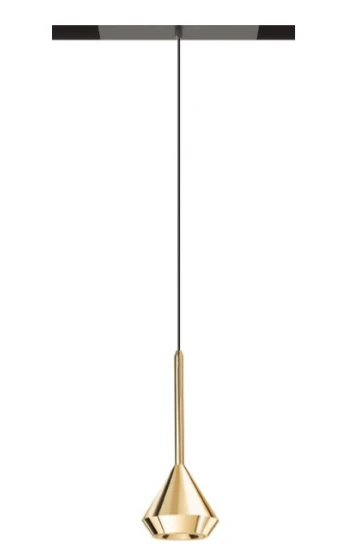 6,5W pakabinamas šviestuvas į magnetinį bėgelį SPIN 48V, 3000K, 2m, DALI, aukso spalvos