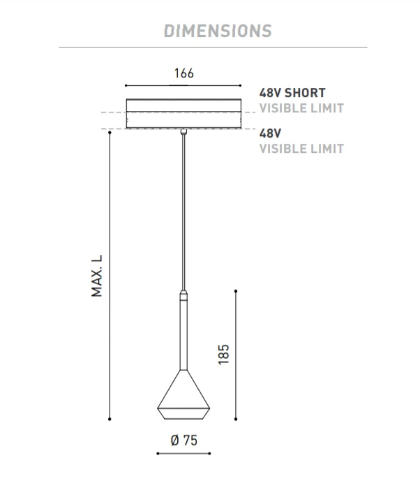 6,5W pakabinamas šviestuvas į magnetinį bėgelį SPIN 48V, 3000K, 2m, DALI, juodas
