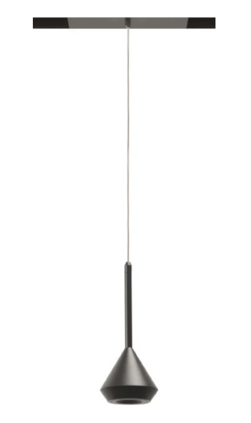 6,5W pakabinamas šviestuvas į magnetinį bėgelį SPIN 48V, 3000K, 2m, DALI, juodas