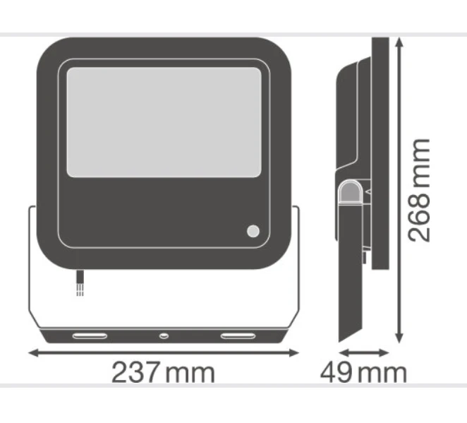 65W Prožektorius PHOTOCELL, su foto rėle, 4000K, IP65, juodas