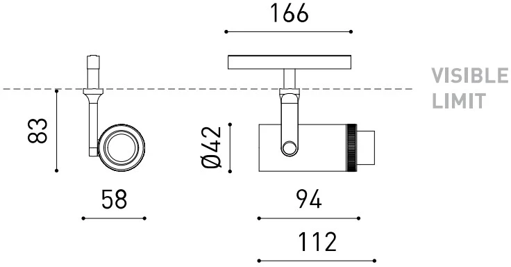 6,5W šviestuvas į magnetines sistemas PLUS 48V, 10°-41°, juodas, 3000K, DALI, su maitinimo šaltiniu