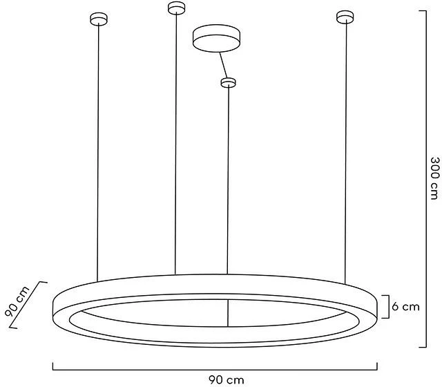 66W LED pakabinamas šviestuvas RING LUXURY 110, aukso sp., 3000K