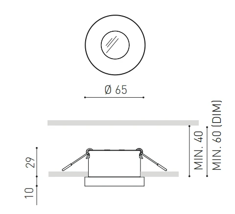 6,7W įleidžiamas šviestuvas PUCK RECESSED S, 4000K, baltas