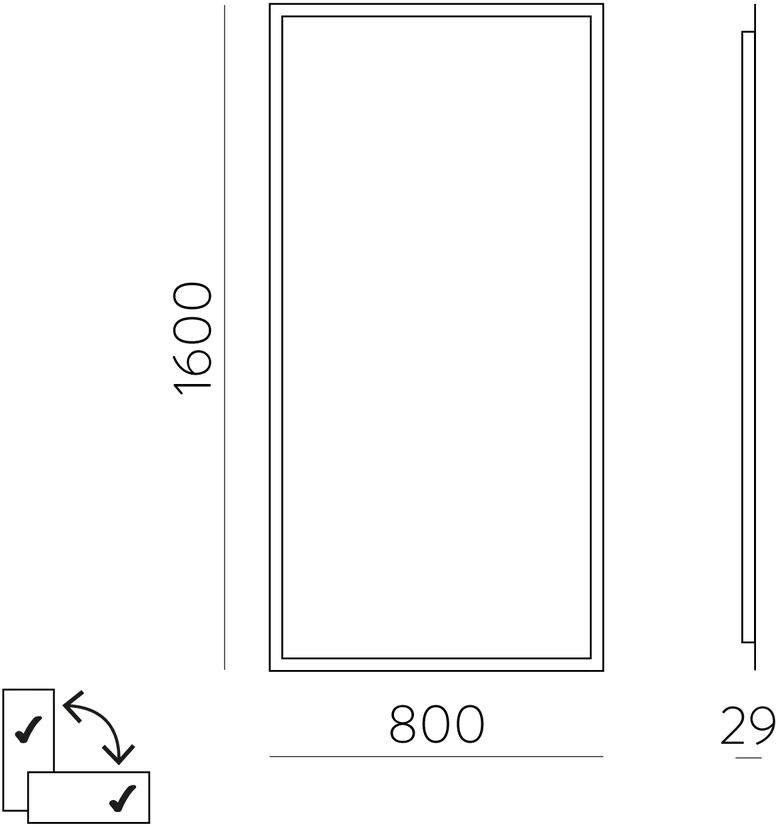 Sieninis šviestuvas 68W LED šviestuvas - veidrodis AMANZI, chromo sp., 3000K, IP44, A3596302
