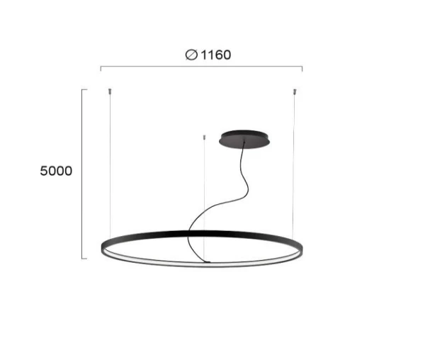 69W LED pakabinamas šviestuvas VERDI, juodas, 3000K, 4224400