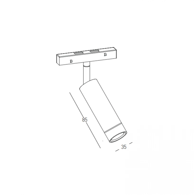 6W LED akcentinis šviestuvas į magnetinę sistemą ZAMBELIS MAGNETIC, tamsaus sidabro sp., 2700/3000/4000K, DALI, 25476