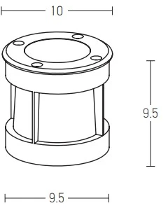 6W LED įleidžiamas į žemę lauko šviestuvas, plieno sp., 3000K, E189