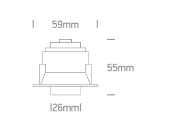 6W LED įleidžiamas reguliuojamas šviestuvas, juodas, 3000K, 11106T/B/W