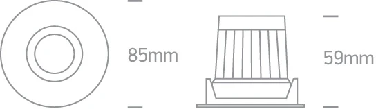 6W LED įleidžiamas šviestuvas, 3000K, 10106P/W/W
