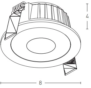 6W LED įleidžiamas šviestuvas, juodas, 3000K, S110