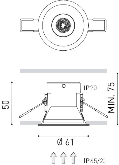 6W LED įleidžiamas šviestuvas SHOT LIGHT S FLOOD, juodas, 3000K, DALI