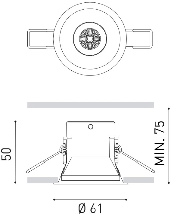 6W LED įleidžiamas šviestuvas SHOT LIGHT S FLOOD, baltos/aukso sp., 3000K