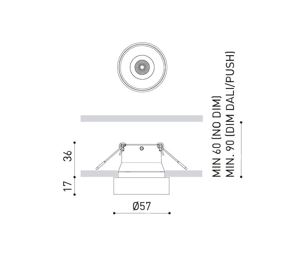 6W LED įleidžiamo montavimo šviestuvas SHOT LIGHT S SEMI RECESSED, baltas, 3000K, 39°