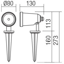 6W LED įsmeigiamas lauko šviestuvas TAIGA, juodas, 3000K/RGB, IP65, valdomas TUYA programėle (10% - 100%), 90149