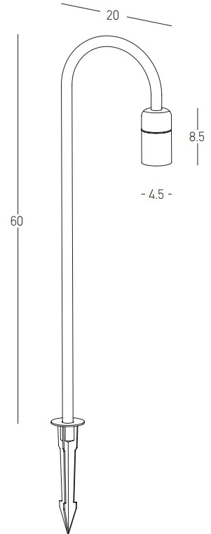 6W LED įsmeigiamas lauko šviestuvas, tamsiai rudas, 3000K, E279