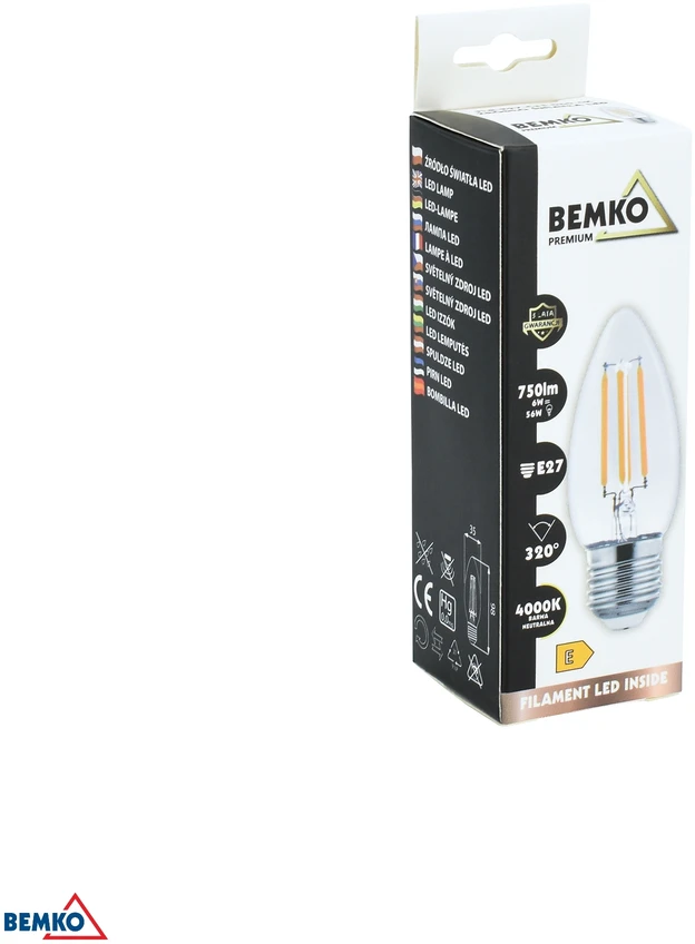 Bemko 6W LED lemputė, E27, 4000K, 320°