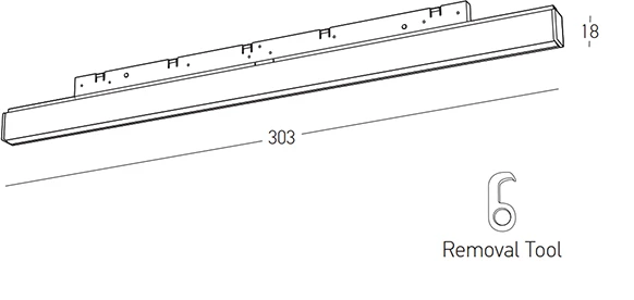 6W LED linijinis šviestuvas į magnetinę sistemą ZAMBELIS MAGNETIC 6MM, žalvario sp., 3000K, DALI, 25250