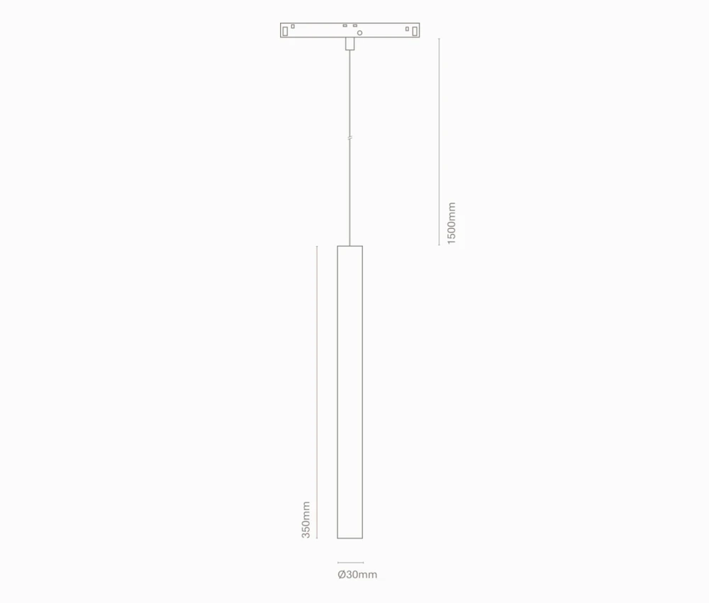 6W LED pakabinamas šviestuvas BCN 30 į magnetines sistemas NEXIA, juodas, 3000K, 15˚, 350mm