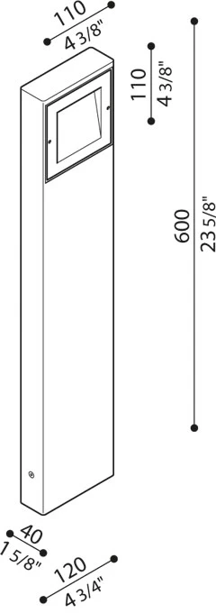 6W LED pastatomas lauko šviestuvas KOI 110 POST, rūdžių sp., 3000K