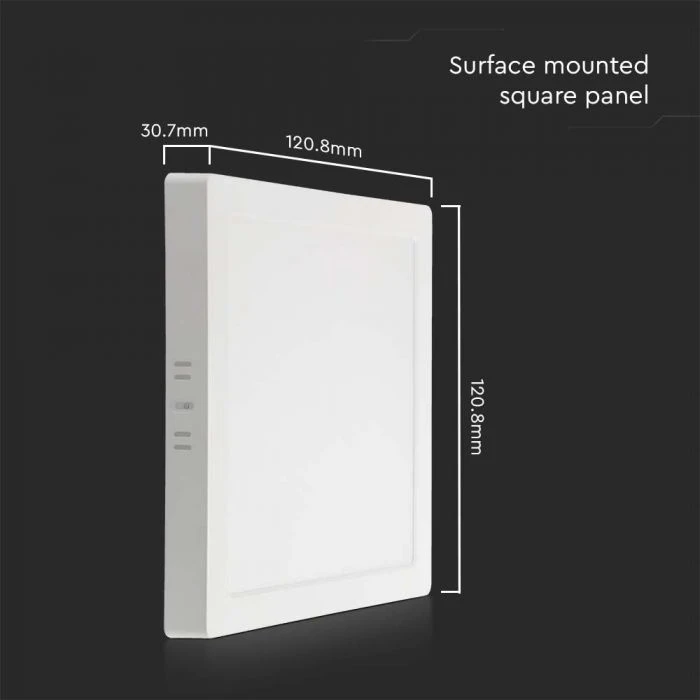 6W LED paviršinė panelė, kvadratinė, balta, 3000K