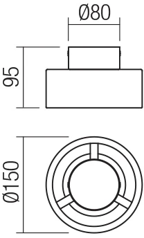 6W LED paviršinis lubinis šviestuvas PUNKT, juodas, 3000K