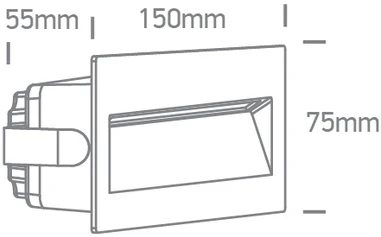 6W LED sieninis įleidžiamas fasado šviestuvas, pilkas, 2200/2700/3000/4000K, IP65, 68068B/G/V
