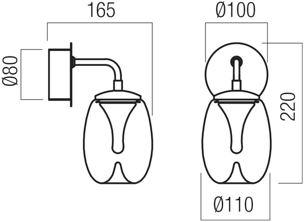 6W LED sieninis šviestuvas DROP, chromo sp./skaidrus, 3000K, 01-3923