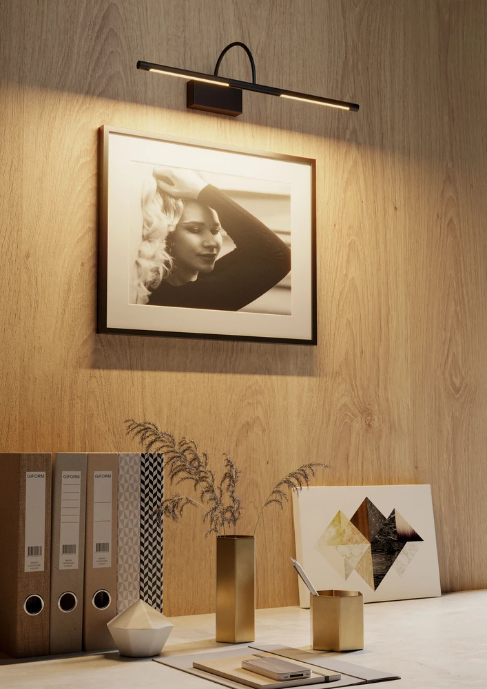 6W LED sieninis šviestuvas KENDO, juodas, 3000K, 01-3465