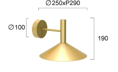 6W LED sieninis šviestuvas MARSI, aukso sp., 3000K, 4319801
