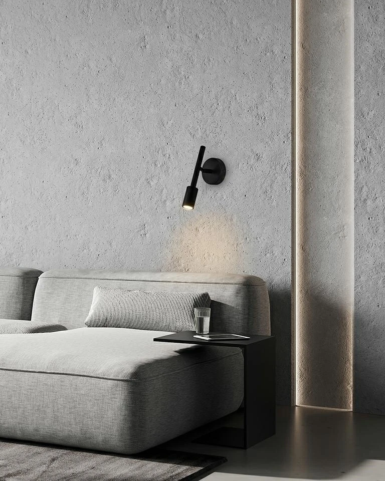 6W LED sieninis šviestuvas PRISMA, juodas, 3000K