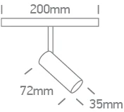 6W LED šviestuvas į magnetines sistemas MINI/MIDI/MAXI/P&P, baltas, 3000/4000K, 48V, 38°, DALI, 42108L/W/V