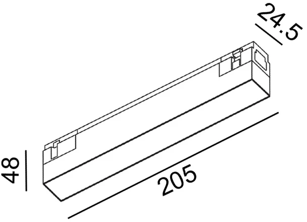 6W LED šviestuvas LINEA 205 į magnetinę sistemą IN_LINE, baltas, 3000K, 48V, 110°