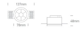 6W LED užglaistomas šviestuvas, baltas, 3000K, 10106XTR/W/W
