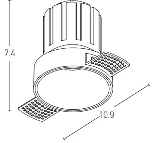 6W LED užglaistomas šviestuvas, baltas, 3000K, S095