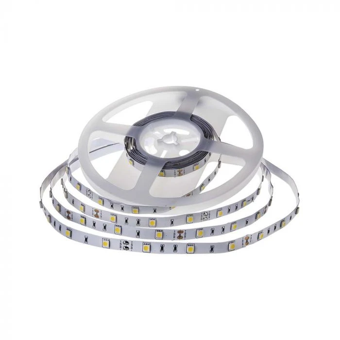 V-tac 6W/m LED juosta, 30LED/m, 12V, 3000K, IP20, 5 metrų ritė