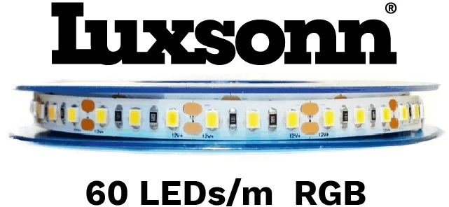 6 W/m LED juosta LUXSONN, 5050, DC24, 60 LED/m, RGB.