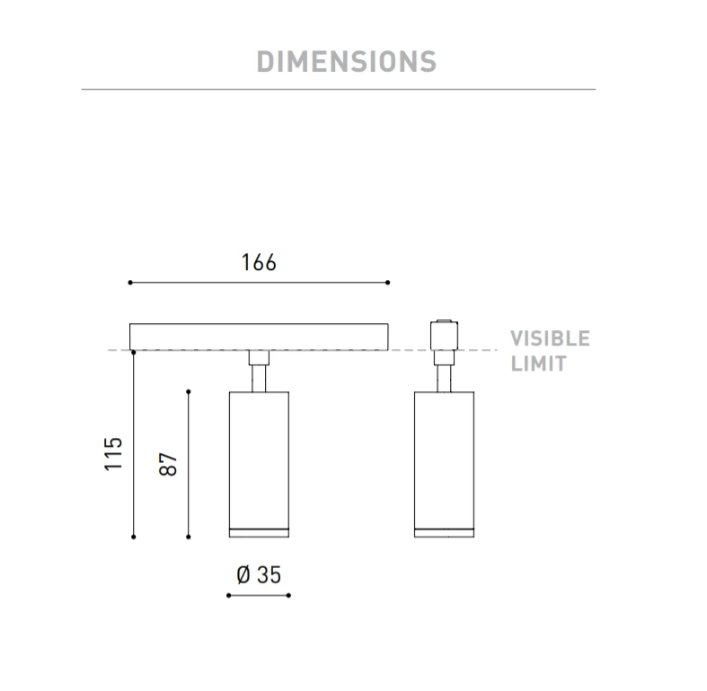 6W šviestuvas į magnetines sistemas FIT 35 48V, 3000K, DALI, baltas