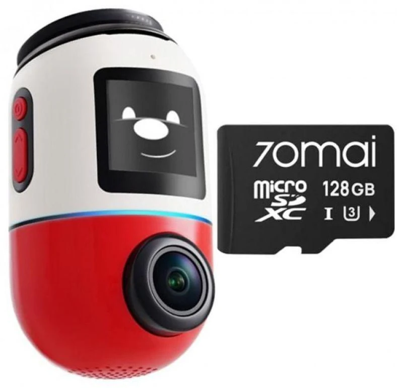 70mai Omni X800 4K raudona + 70mai SD kortelė 128GB