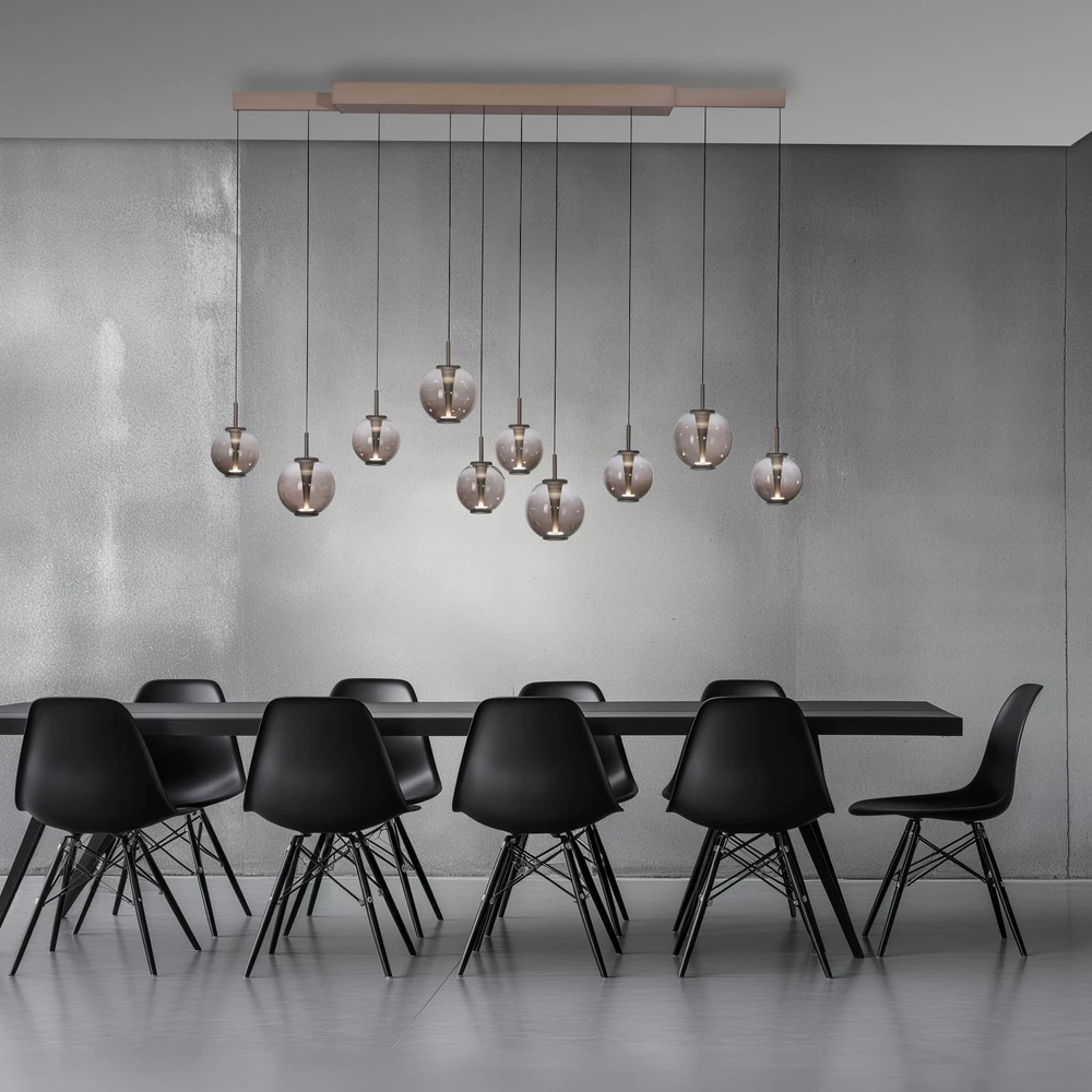 70W LED pakabinamas šviestuvas E-INFINITY, bronzos sp., 2200-5000K, dimeriuojamas, reguliuojamo ilgio