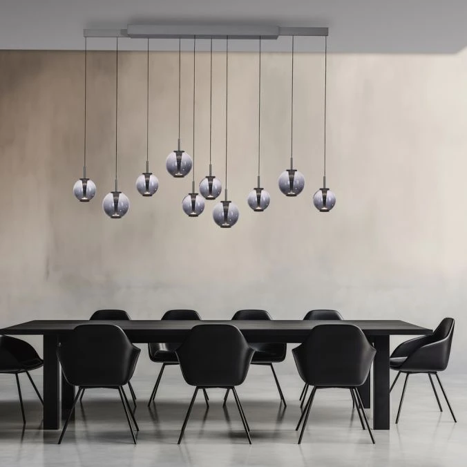 70W LED pakabinamas šviestuvas E-INFINITY, pilkos sp., 2200-5000K, dimeriuojamas, reguliuojamo ilgio