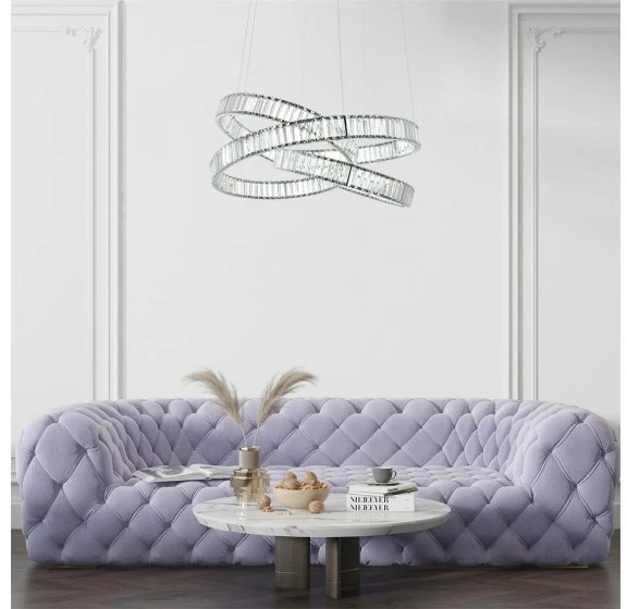 70W LED pakabinamas šviestuvas WAVE, chromo sp., 3000K, 75cm
