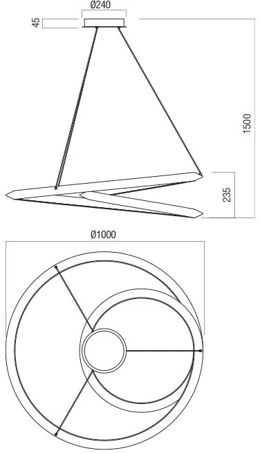 72W LED pakabinamas šviestuvas STORM, baltas, 3000/4000/6000K, dimeriuojamas, 01-3379