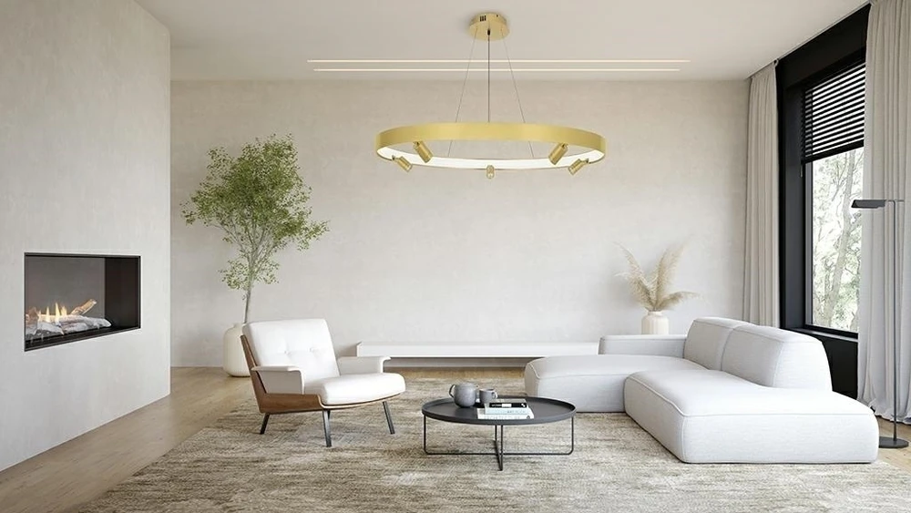 75,8W LED pakabinamas šviestuvas CIRCLE SPOT 98, aukso sp., 3000K