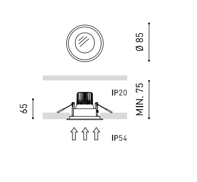 7,5W įleidžiamas šviestuvas DROP MICRO Matinis, baltas, 2700K, IP54