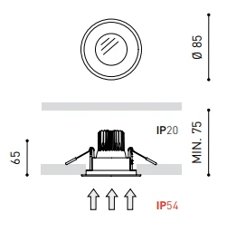 7,5W įleidžiamas šviestuvas DROP MICRO Matinis 200mA 7.5W 3000K WT